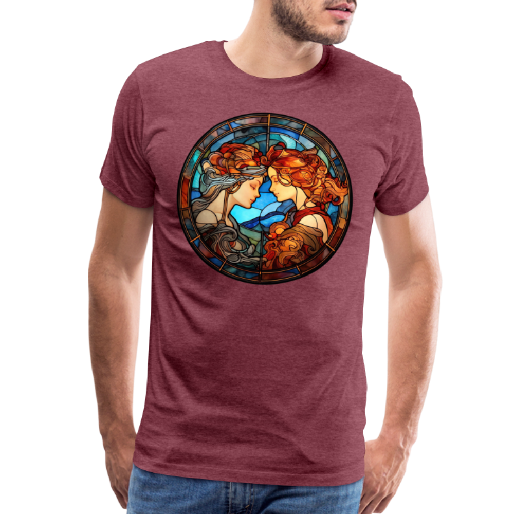 Men's Mosaic Gemini Premium T-Shirt - heather burgundy