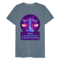 Thumbnail for Men's Neon Libra Premium T-Shirt - steel blue