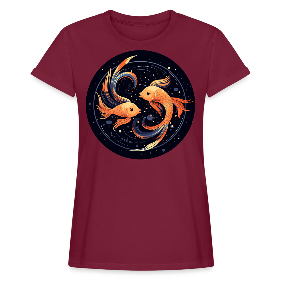 Women's Mystic Pisces Relaxed Fit T-Shirt - burgundy