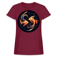 Thumbnail for Women's Mystic Pisces Relaxed Fit T-Shirt - burgundy