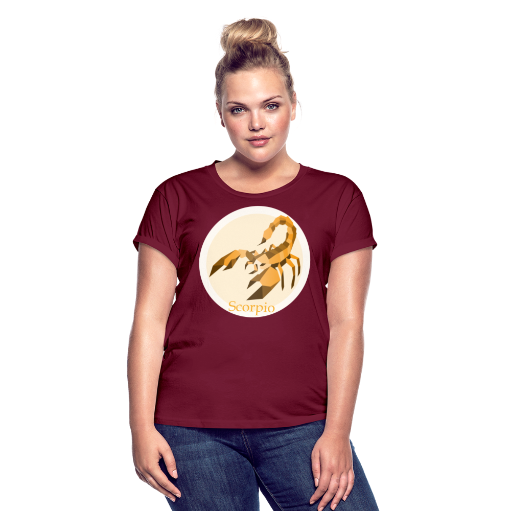 Women's Mosaic Scorpio Relaxed Fit T-Shirt - burgundy