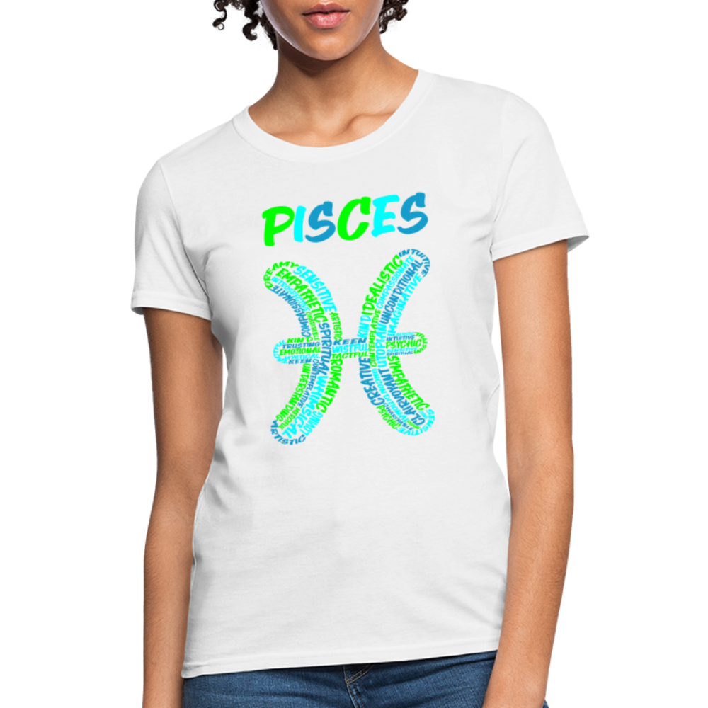 Women's Power Words Pisces T-Shirt - white