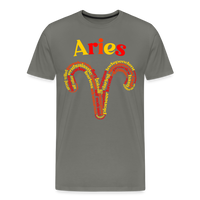 Thumbnail for Men's Power Words Aries Premium T-Shirt - asphalt gray