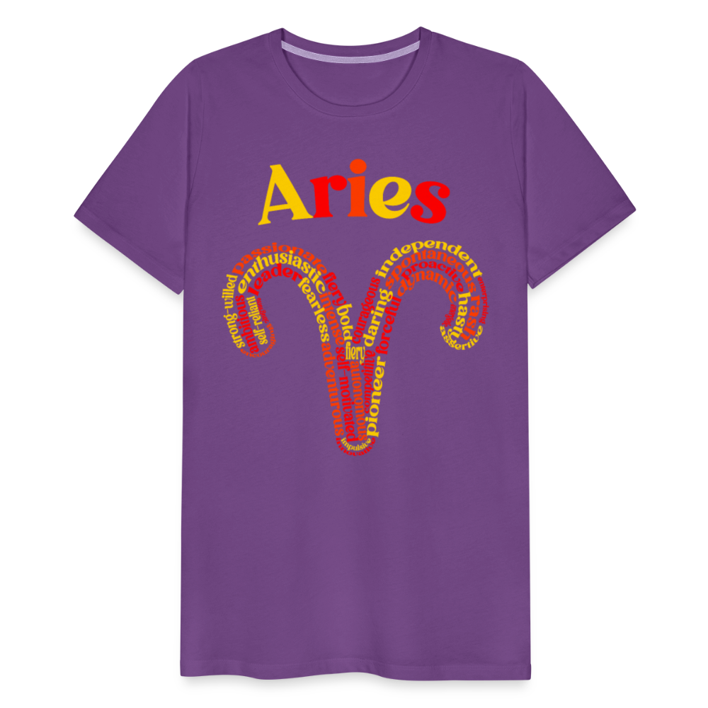 Men's Power Words Aries Premium T-Shirt - purple