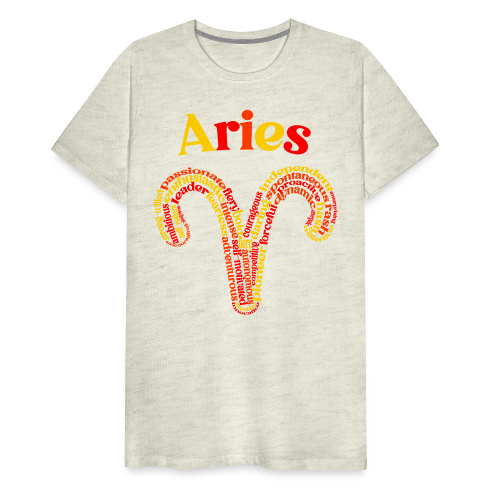 Men's Power Words Aries Premium T-Shirt - heather oatmeal