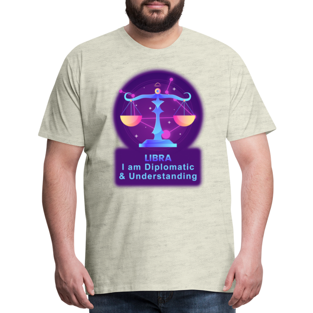 Men's Neon Libra Premium T-Shirt - heather oatmeal