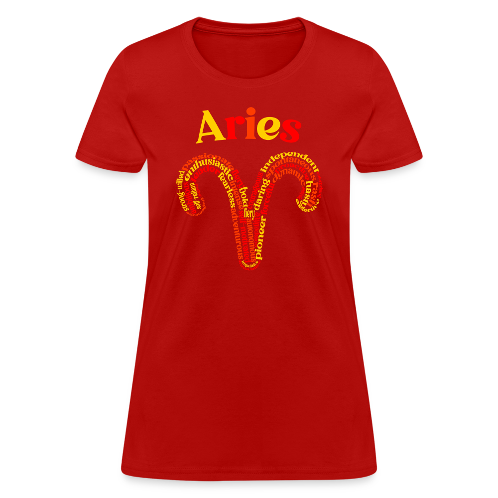 Women's Power Words Aries T-Shirt - red