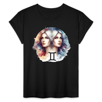 Thumbnail for Women's Mythical Gemini Relaxed Fit T-Shirt - black