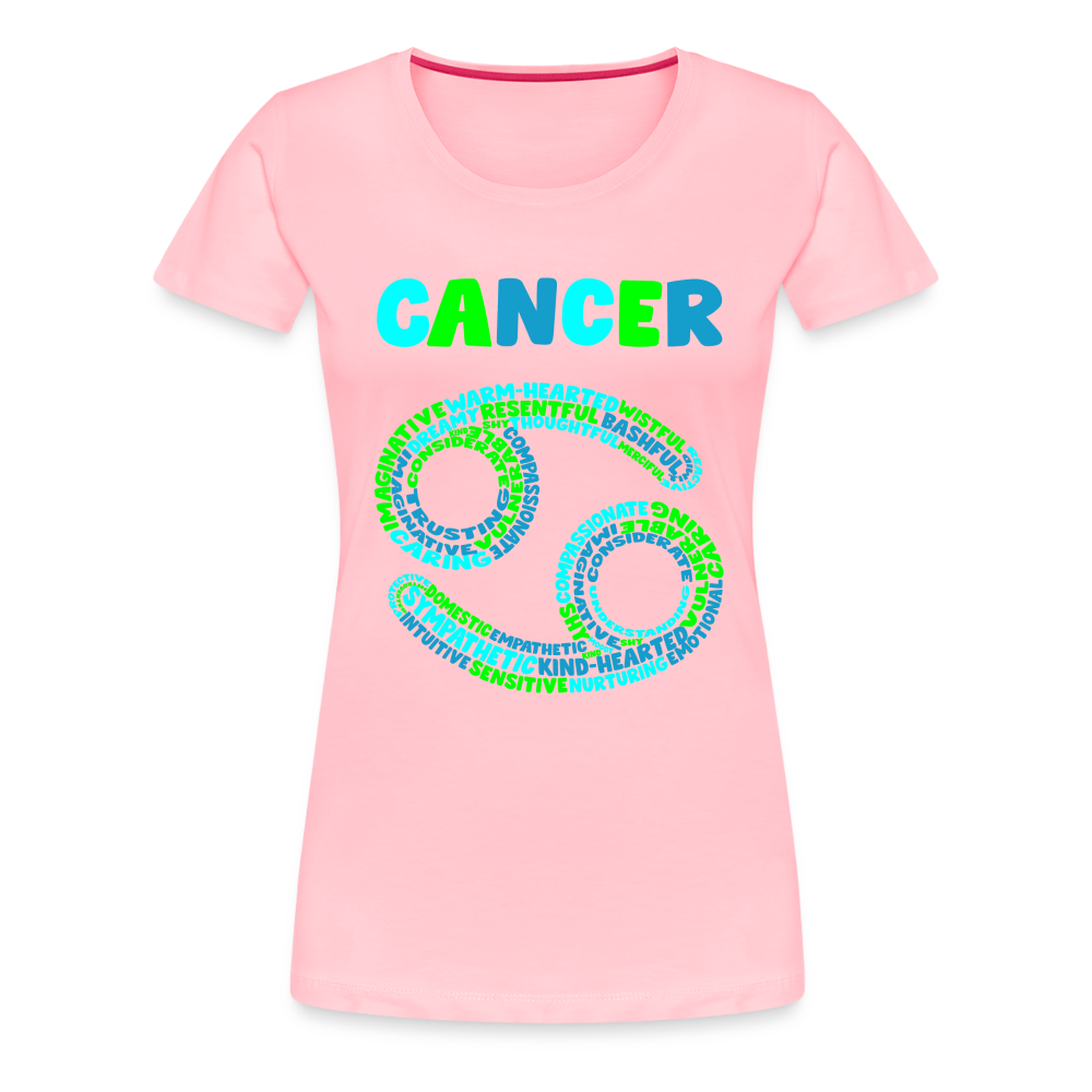 Women's Power Words Cancer Premium T-Shirt - pink