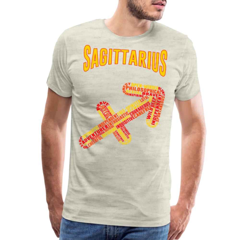 Men's Power Words Sagittarius Premium T-Shirt - heather oatmeal