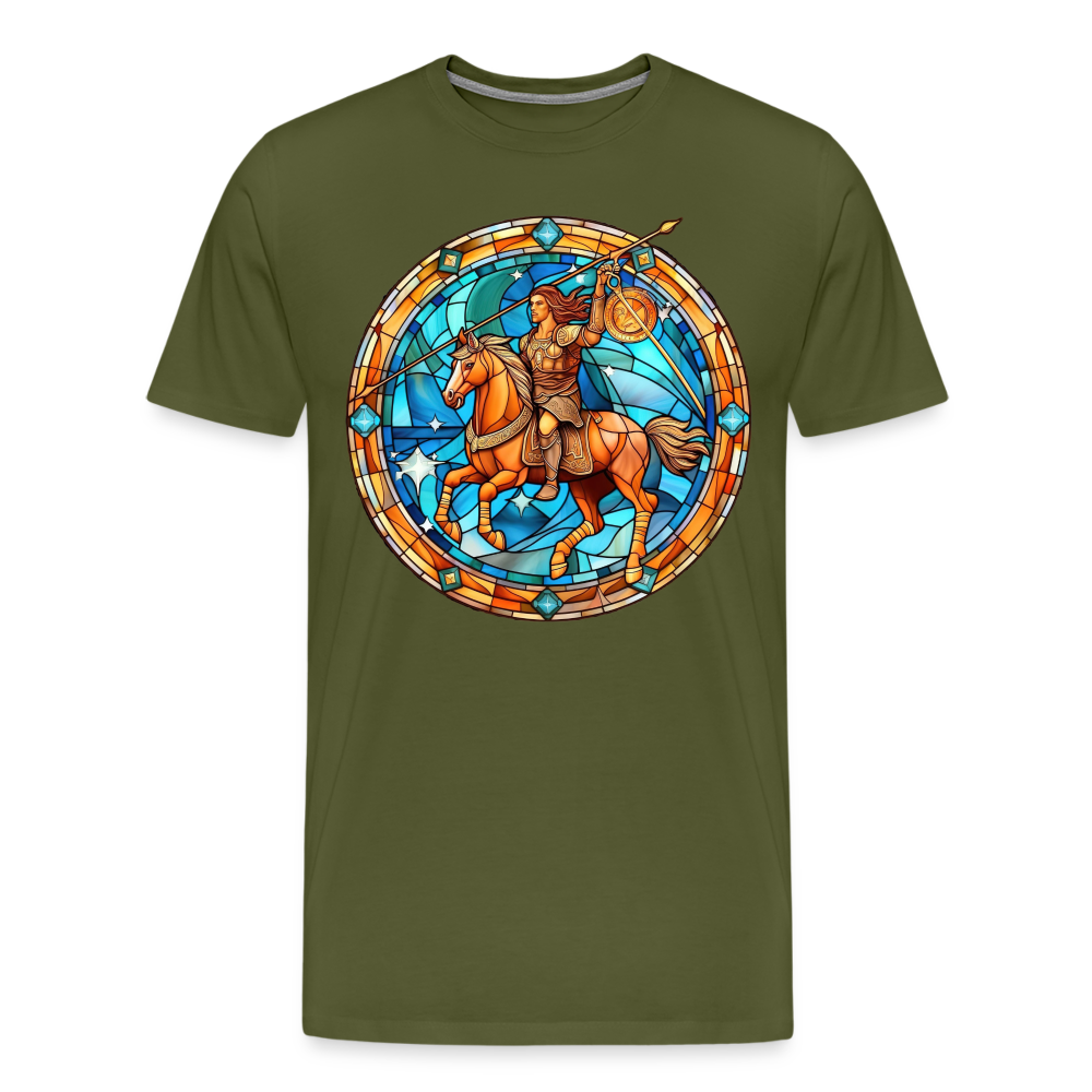 Men's Mosaic Sagittarius Premium T-Shirt - olive green