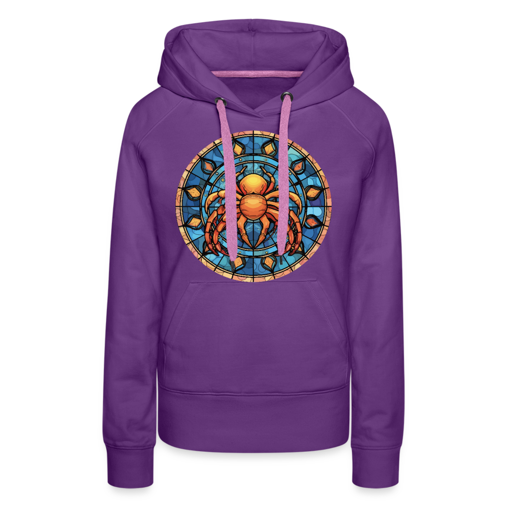 Women’s Mosaic Cancer Premium Hoodie - purple 