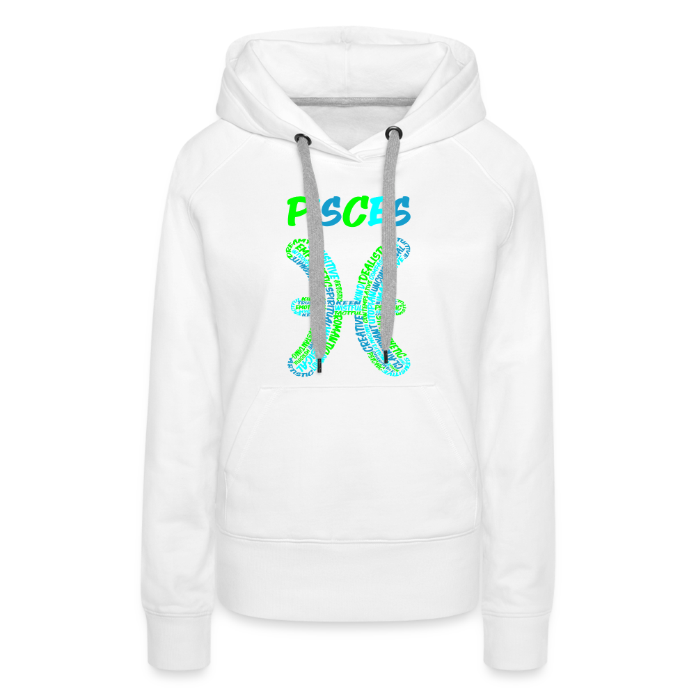 Women's Power Words Pisces Premium Hoodie - white