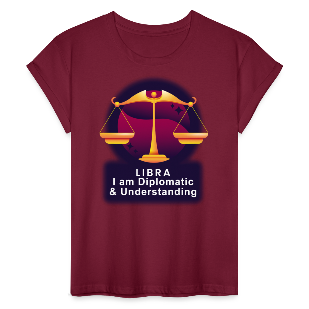 Women's Glow Libra Relaxed Fit T-Shirt - burgundy