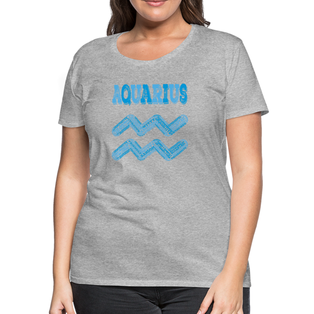 Women's Power Words Aquarius Premium T-Shirt - heather gray