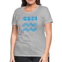 Thumbnail for Women's Power Words Aquarius Premium T-Shirt - heather gray