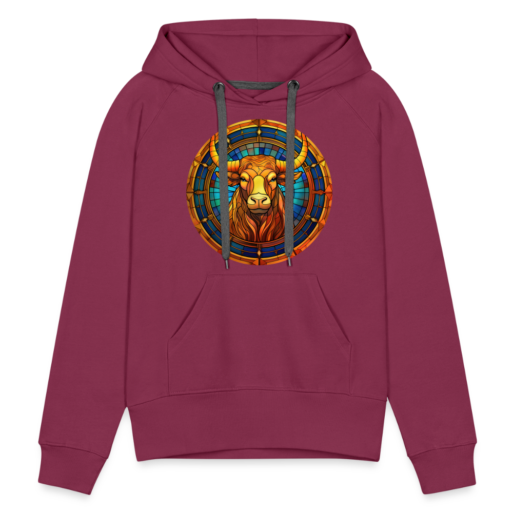 Women’s Mosaic Taurus Premium Hoodie - burgundy