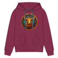 Thumbnail for Women’s Mosaic Taurus Premium Hoodie - burgundy