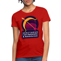 Thumbnail for Women's Glow Sagittarius T-Shirt - red