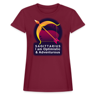 Thumbnail for Women's Glow Sagittarius Relaxed Fit T-Shirt - burgundy