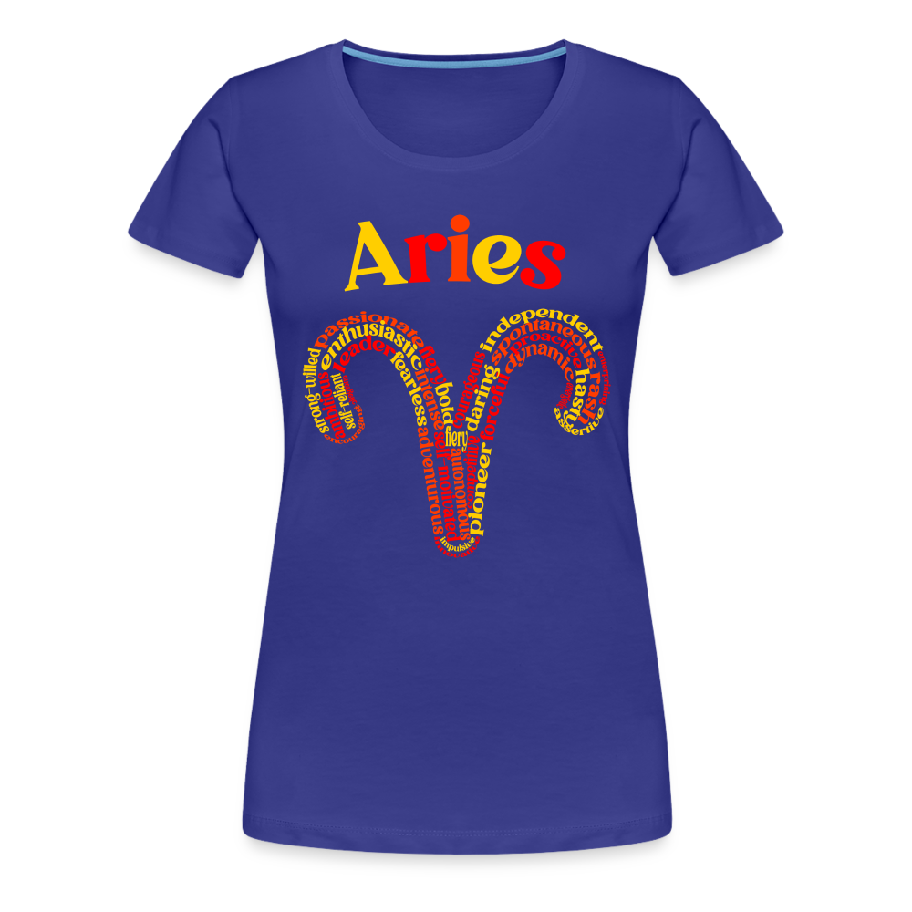 Women's Power Words Aries Premium T-Shirt - royal blue