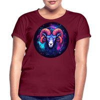 Thumbnail for Women's Magic Aries Relaxed Fit T-Shirt - burgundy