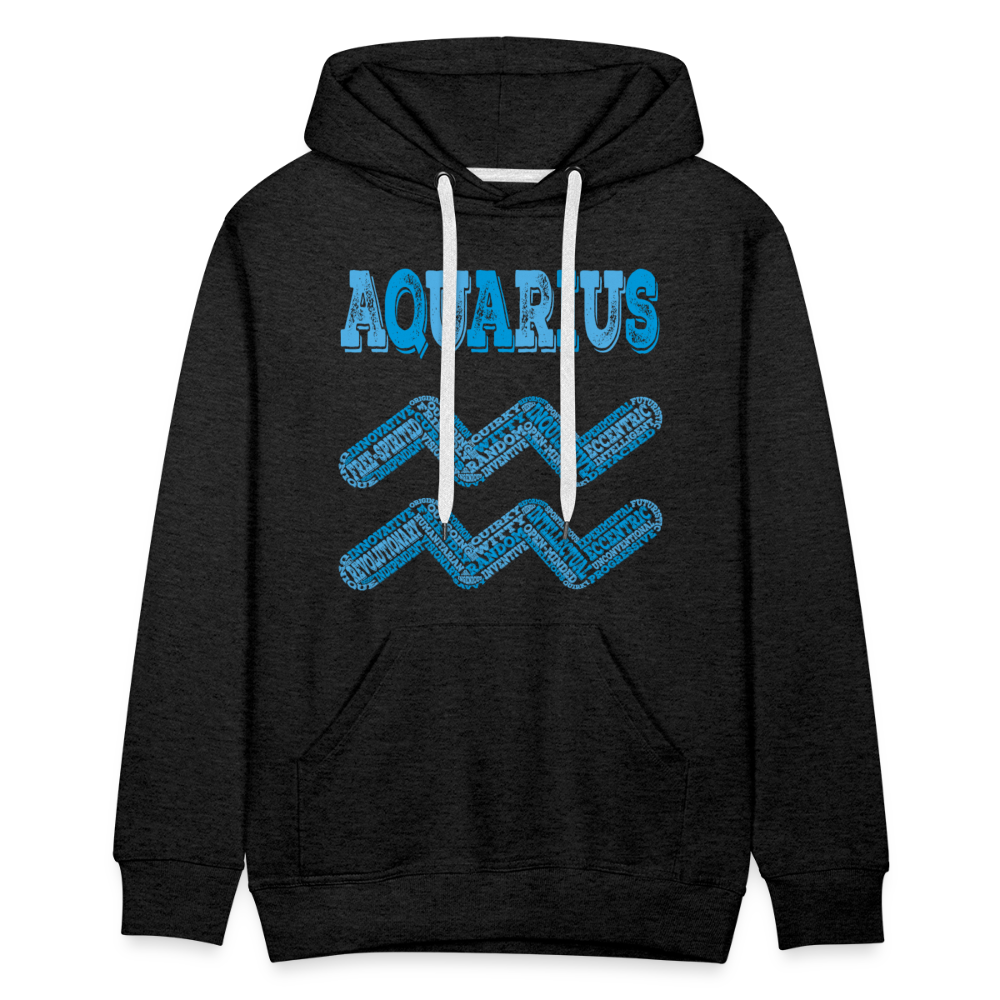 Men's Power Words Aquarius Premium Hoodie - charcoal grey