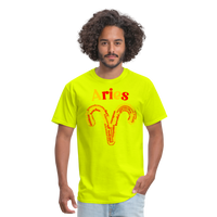 Thumbnail for Men's Power Words Aries Classic T-Shirt - safety green