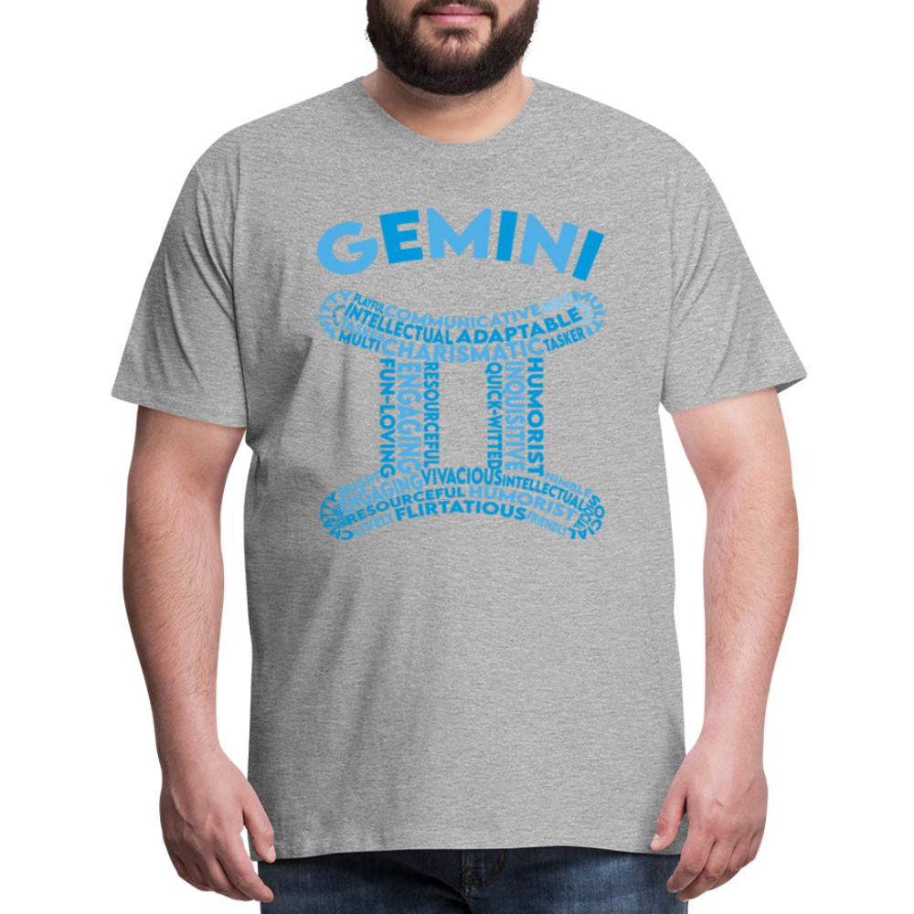 Men's Power Words Gemini Premium T-Shirt - heather gray