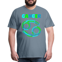 Thumbnail for Men's Power Words Cancer Premium T-Shirt - steel blue