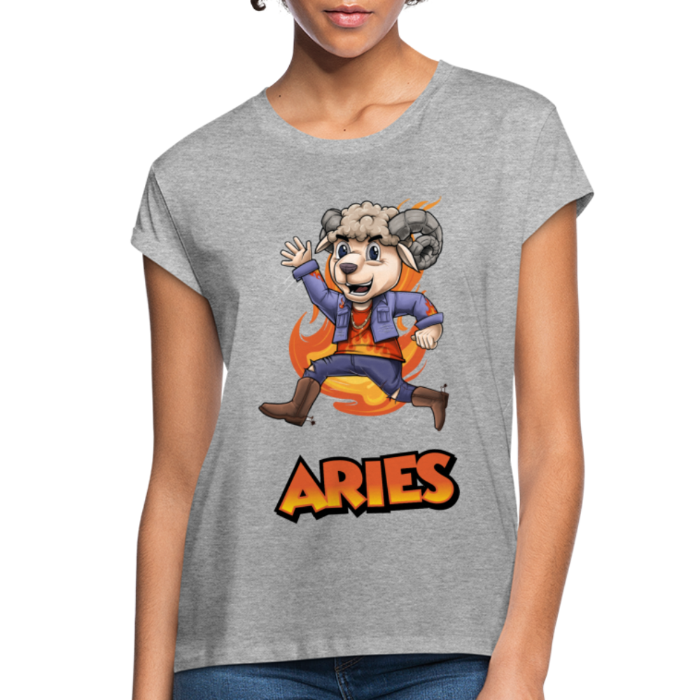 Women's Playful Aries Relaxed Fit T-Shirt - heather gray