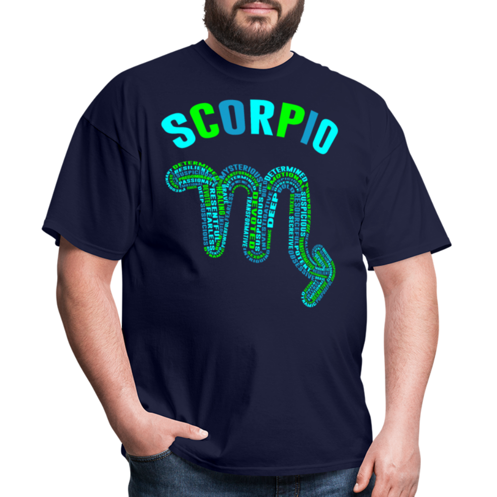 Men's Power Words Scorpio Classic T-Shirt - navy