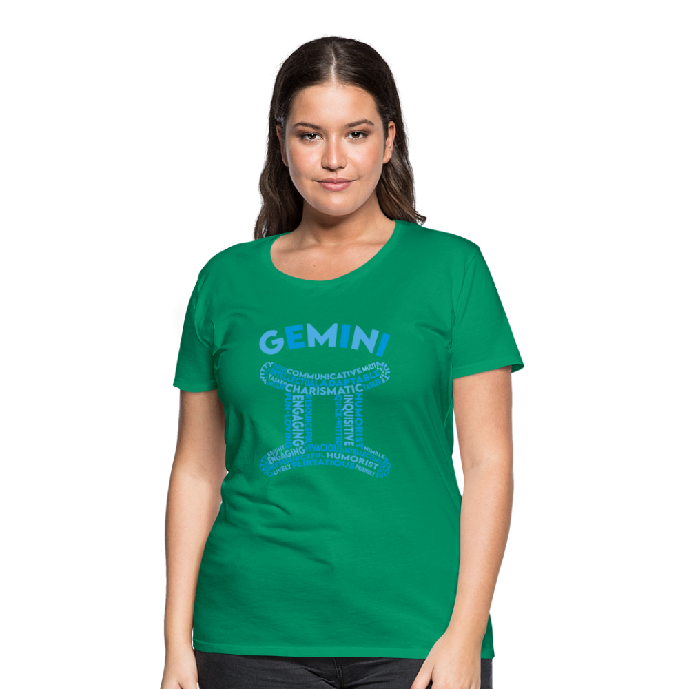 Women's Power Words Gemini Premium T-Shirt - kelly green