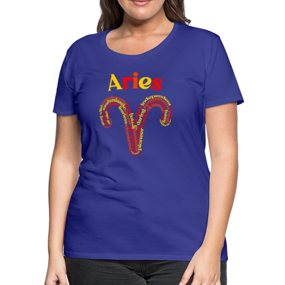 Women's Power Words Aries Premium T-Shirt - royal blue