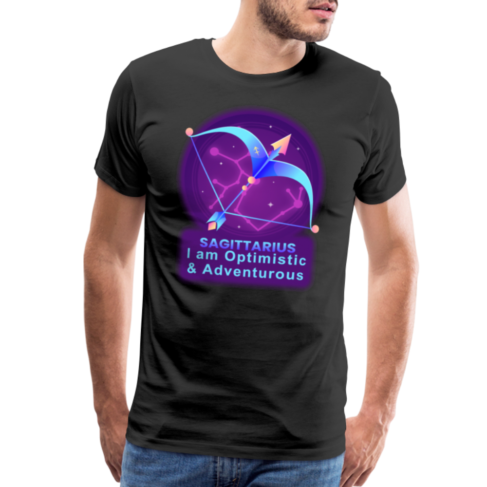 Men's Neon Sagittarius Premium T-Shirt - black