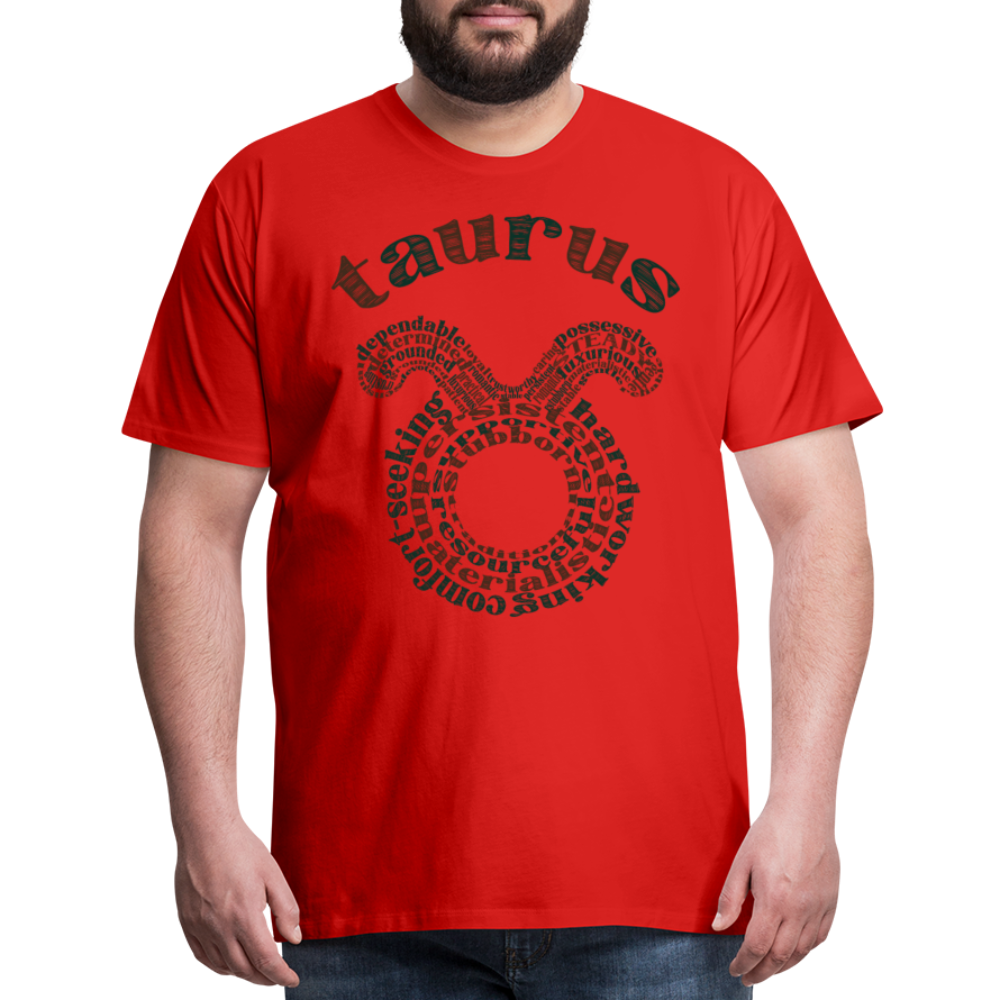 Men's Power Words Taurus Premium T-Shirt - red