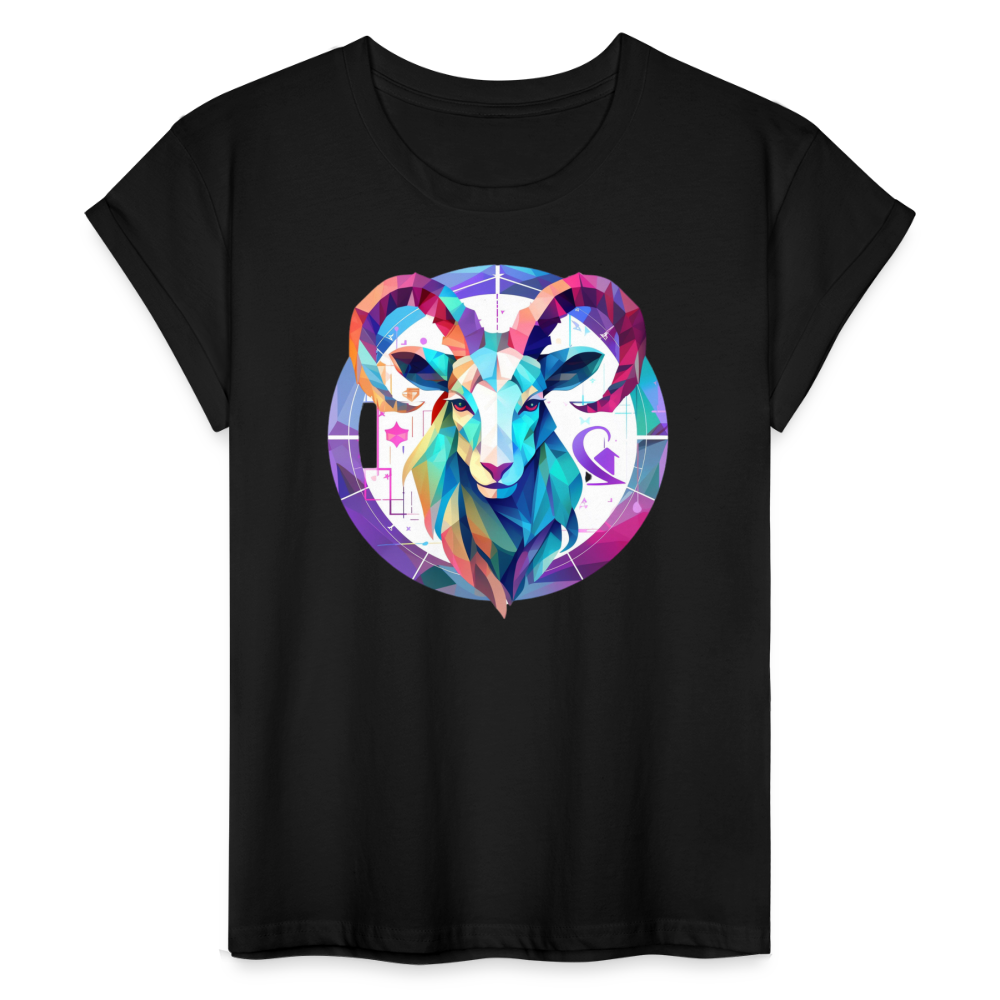 Women's Mythical Aries Relaxed Fit T-Shirt - black