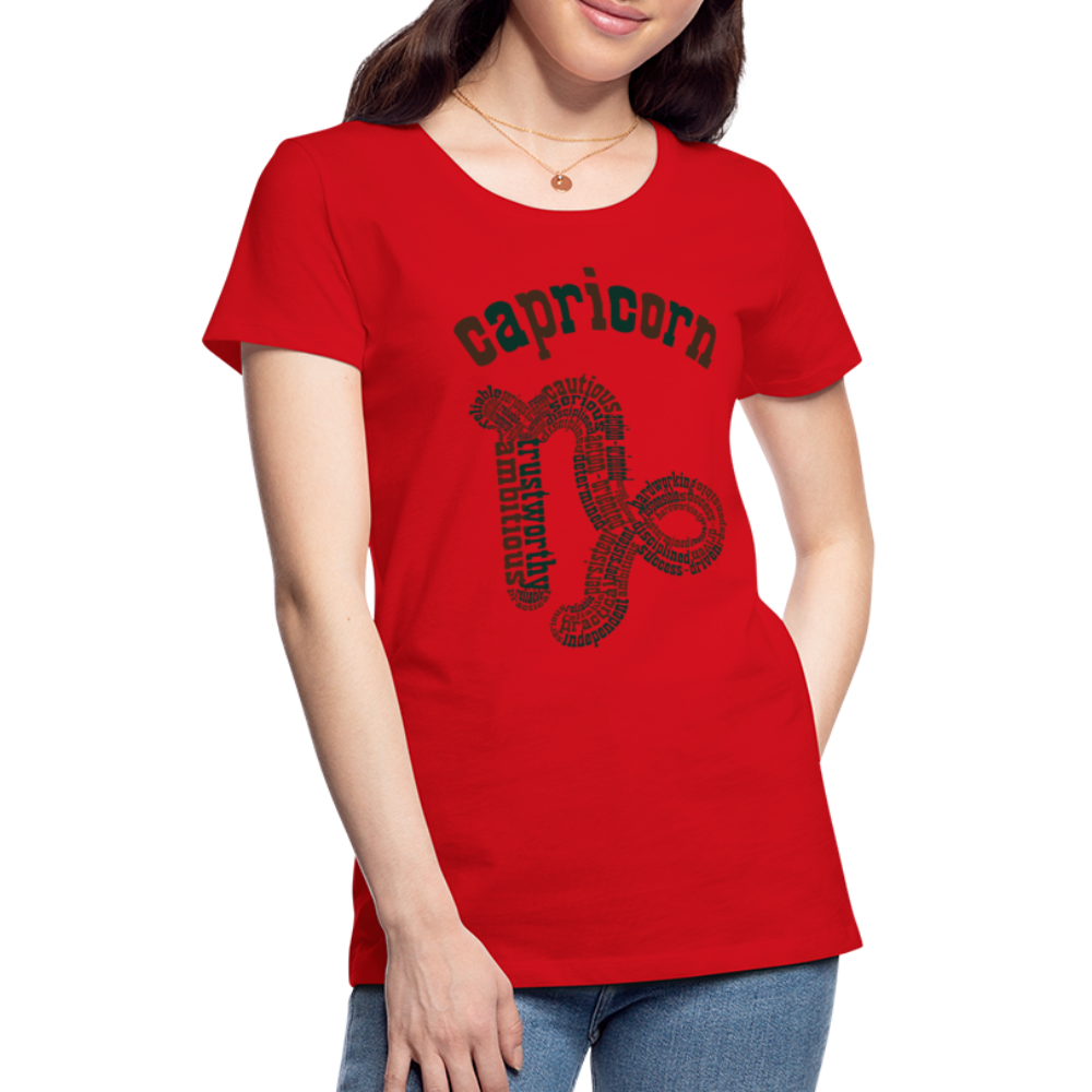 Women's Power Words Capricorn Premium T-Shirt - red