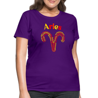 Thumbnail for Women's Power Words Aries T-Shirt - purple