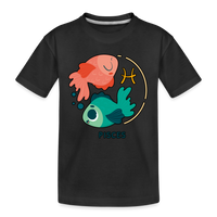 Thumbnail for Kid’s Cartoony Pisces Premium Organic T-Shirt - black