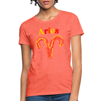 Thumbnail for Women's Power Words Aries T-Shirt - heather coral