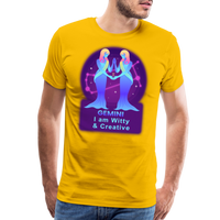 Thumbnail for Men's Neon Gemini Premium T-Shirt - sun yellow