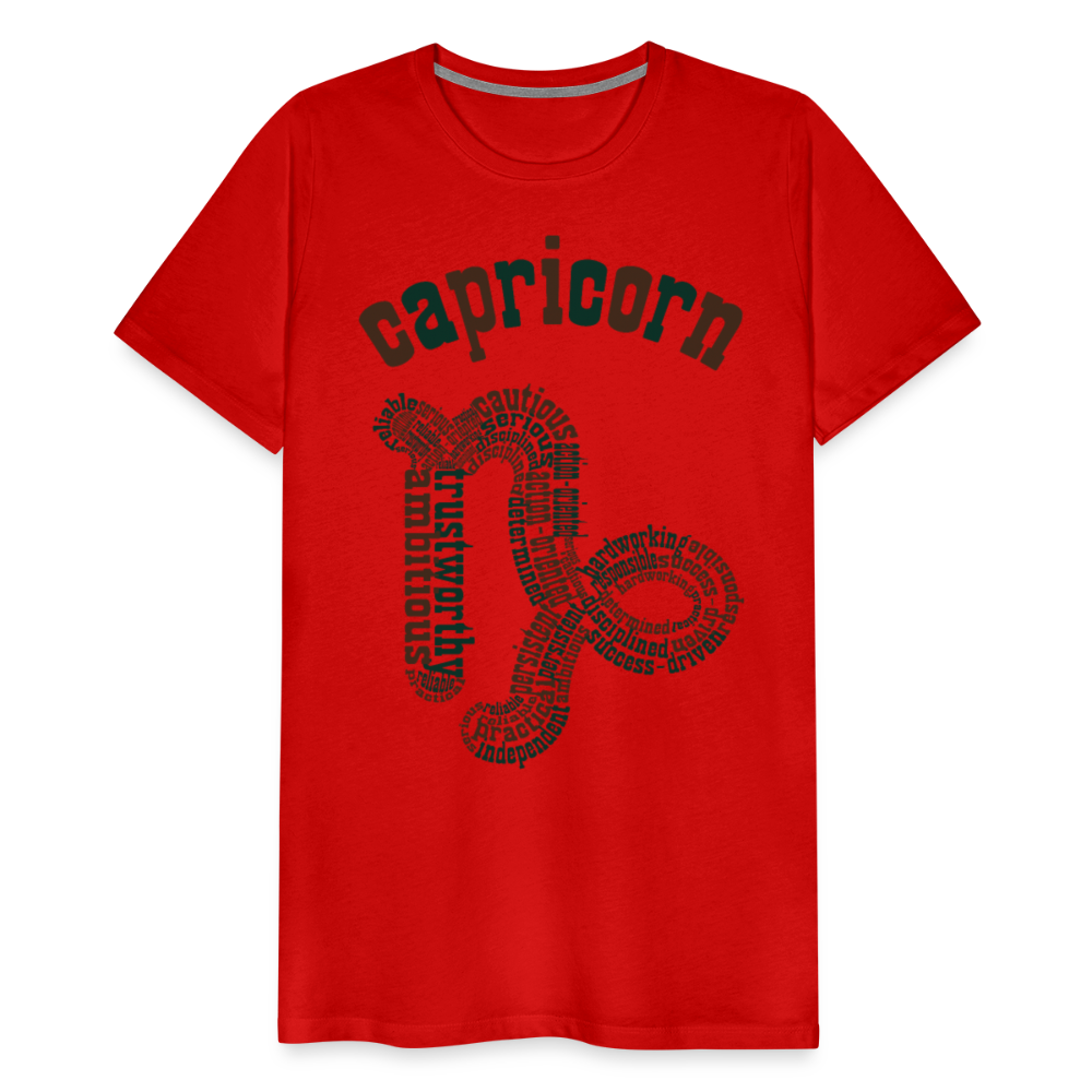 Men's Power Words Capricorn Premium T-Shirt - red