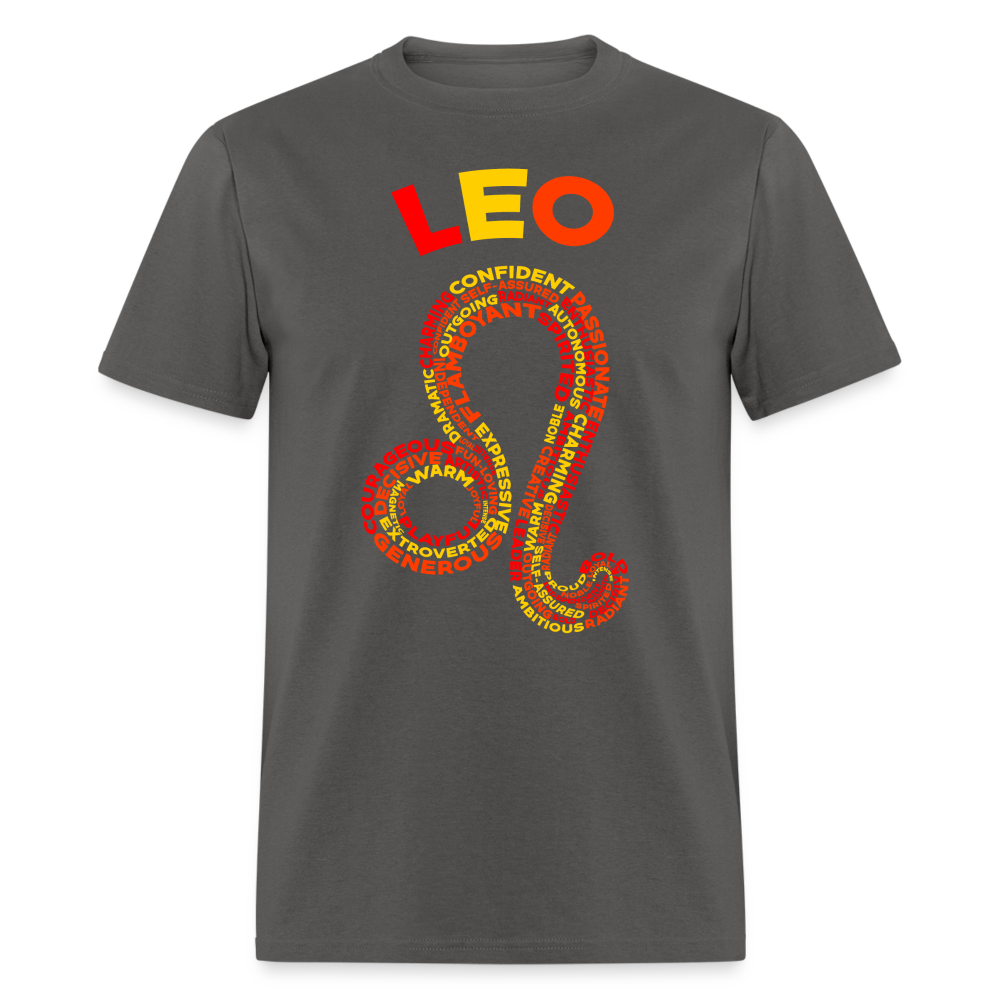 Men's Power Words Leo Classic T-Shirt - charcoal