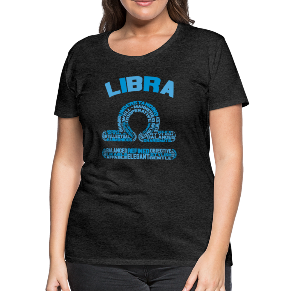 Women's Power Words Libra Premium T-Shirt - charcoal grey