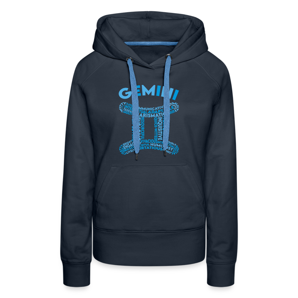 Women's Power Words Gemini Premium Hoodie - navy