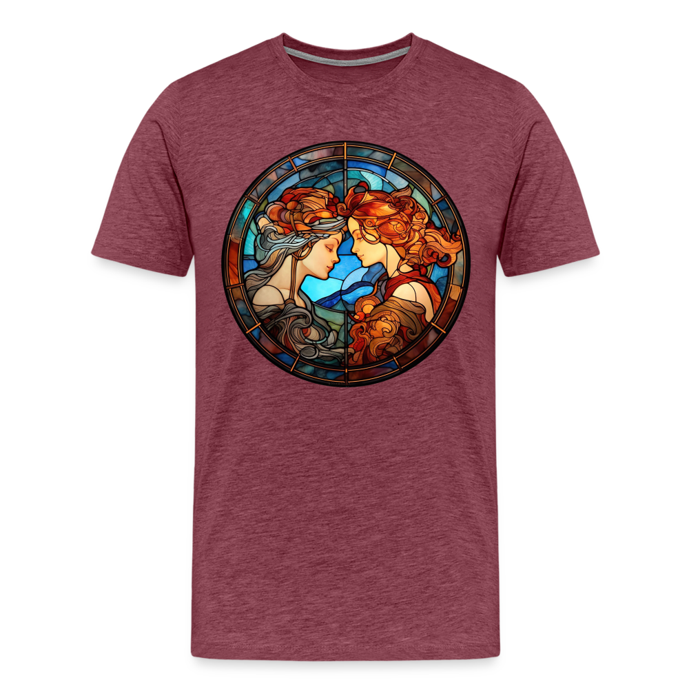 Men's Mosaic Gemini Premium T-Shirt - heather burgundy