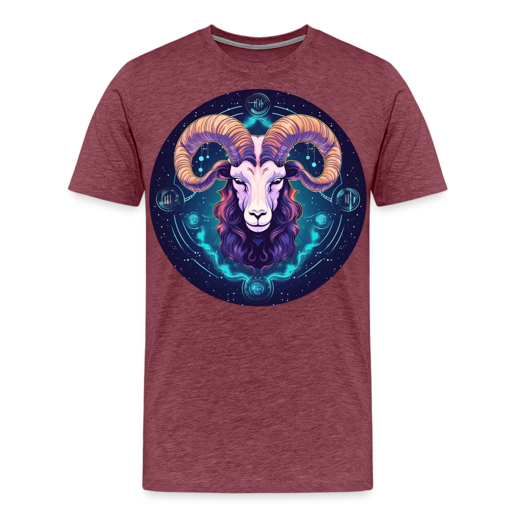 Men's Mystic Aries Premium T-Shirt - heather burgundy