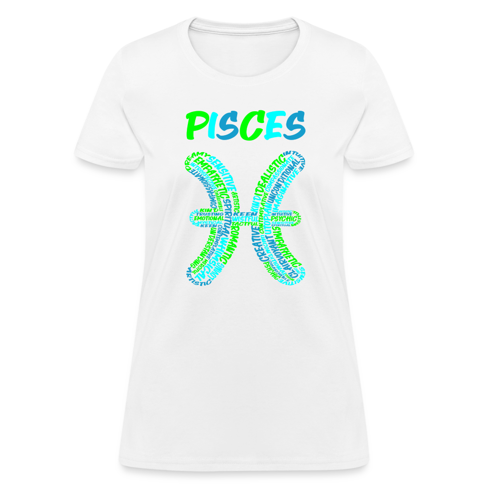 Women's Power Words Pisces T-Shirt - white