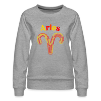 Thumbnail for Women's Power Words Aries Premium Sweatshirt - heather grey